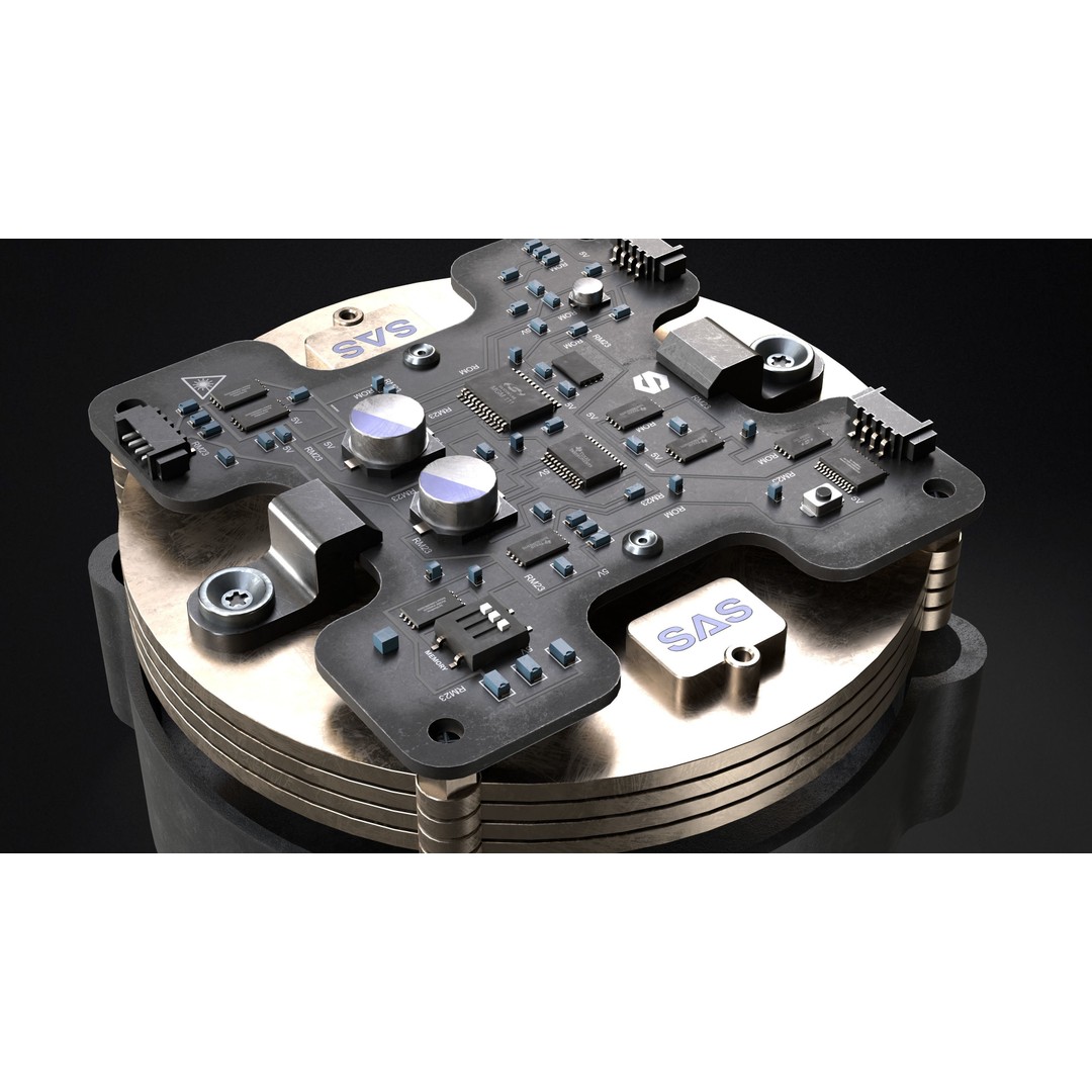 Electronic Board 3D Model – Low Poly PBR Asset, FBX Format - View 3