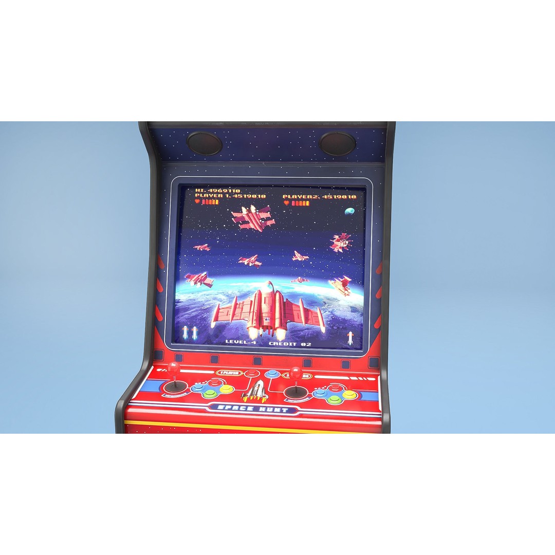 Space Hunt Arcade Machine 3D Model – Low Poly Game Asset, FBX, PBR - View 11