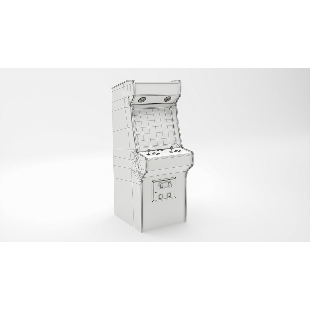 Space Hunt Arcade Machine 3D Model – Low Poly Game Asset, FBX, PBR - View 3