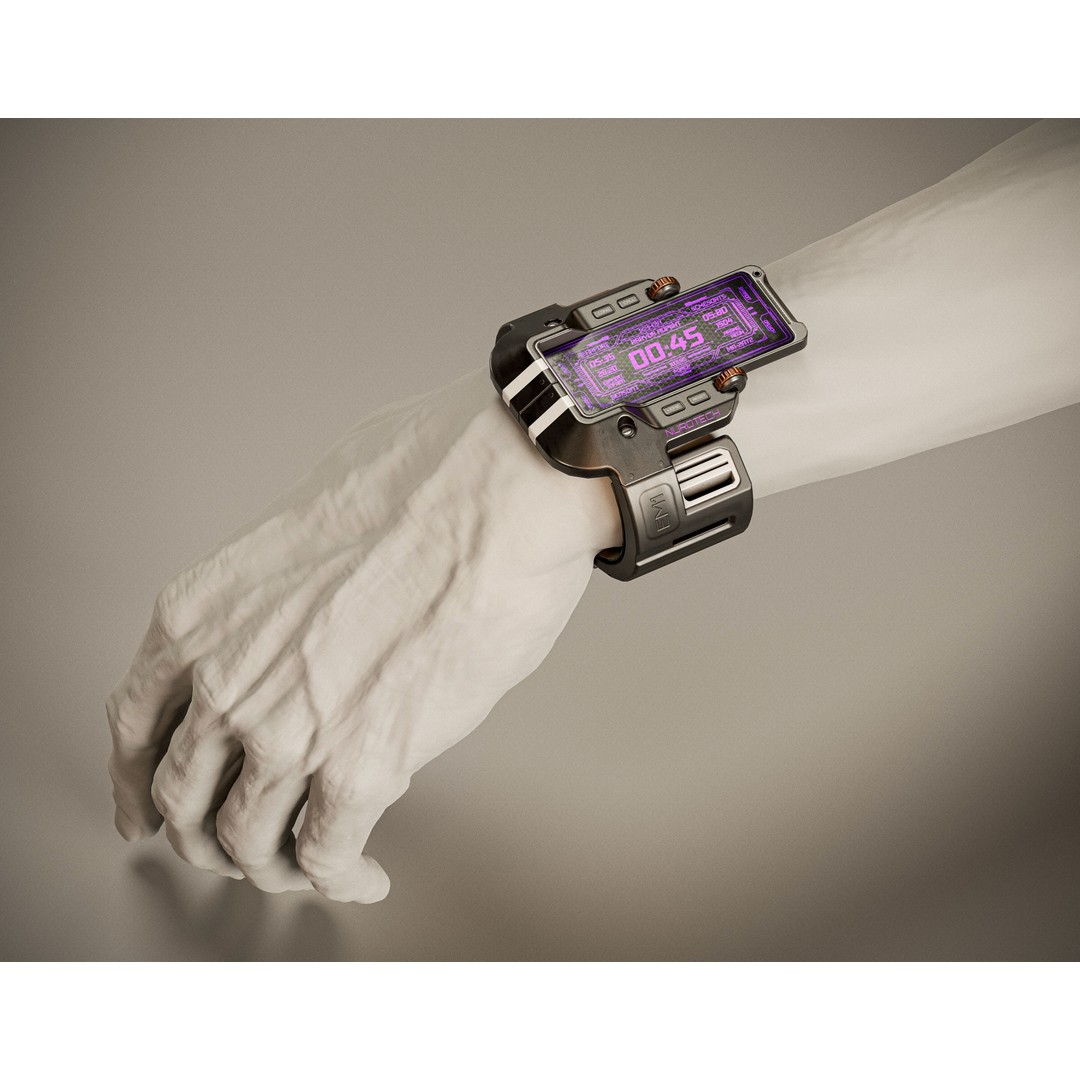 EM1 Watch Concept 3D Model – Low Poly PBR Game Asset, FBX & OBJ - View 4