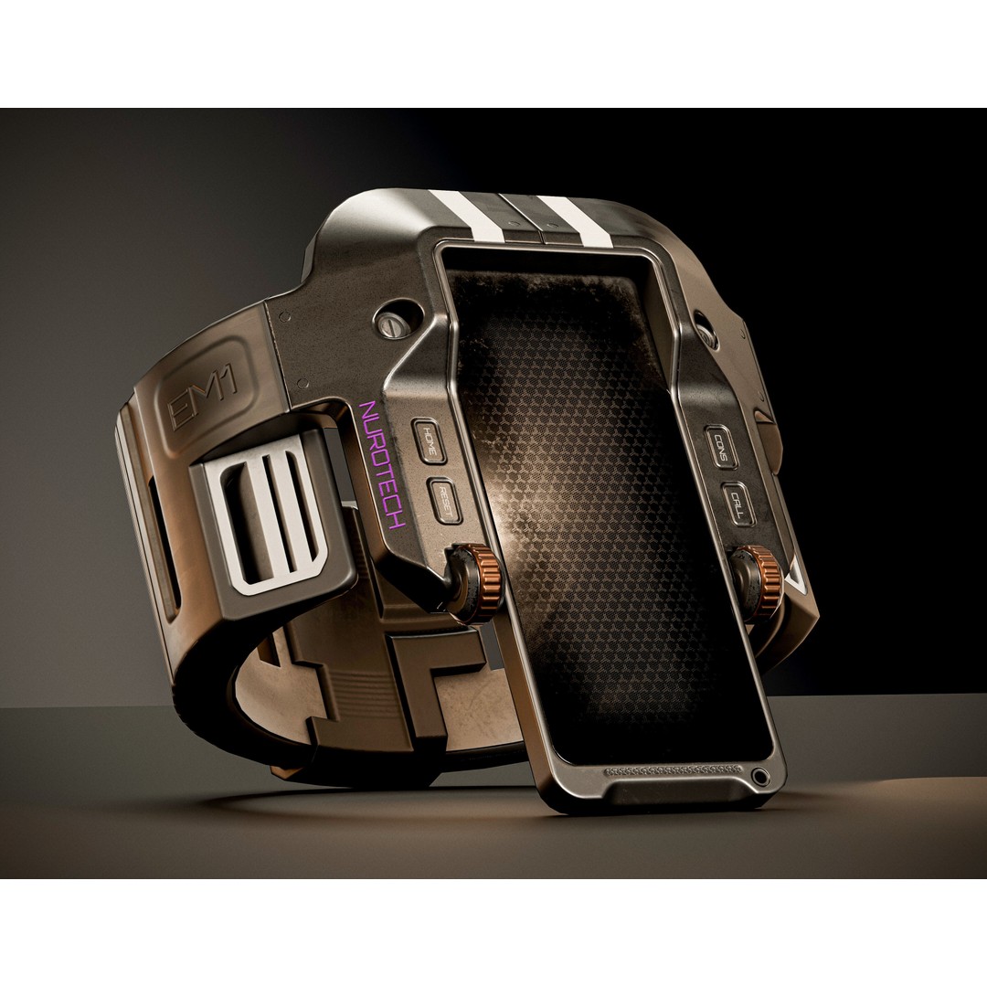 EM1 Watch Concept 3D Model – Low Poly PBR Game Asset, FBX & OBJ - View 6