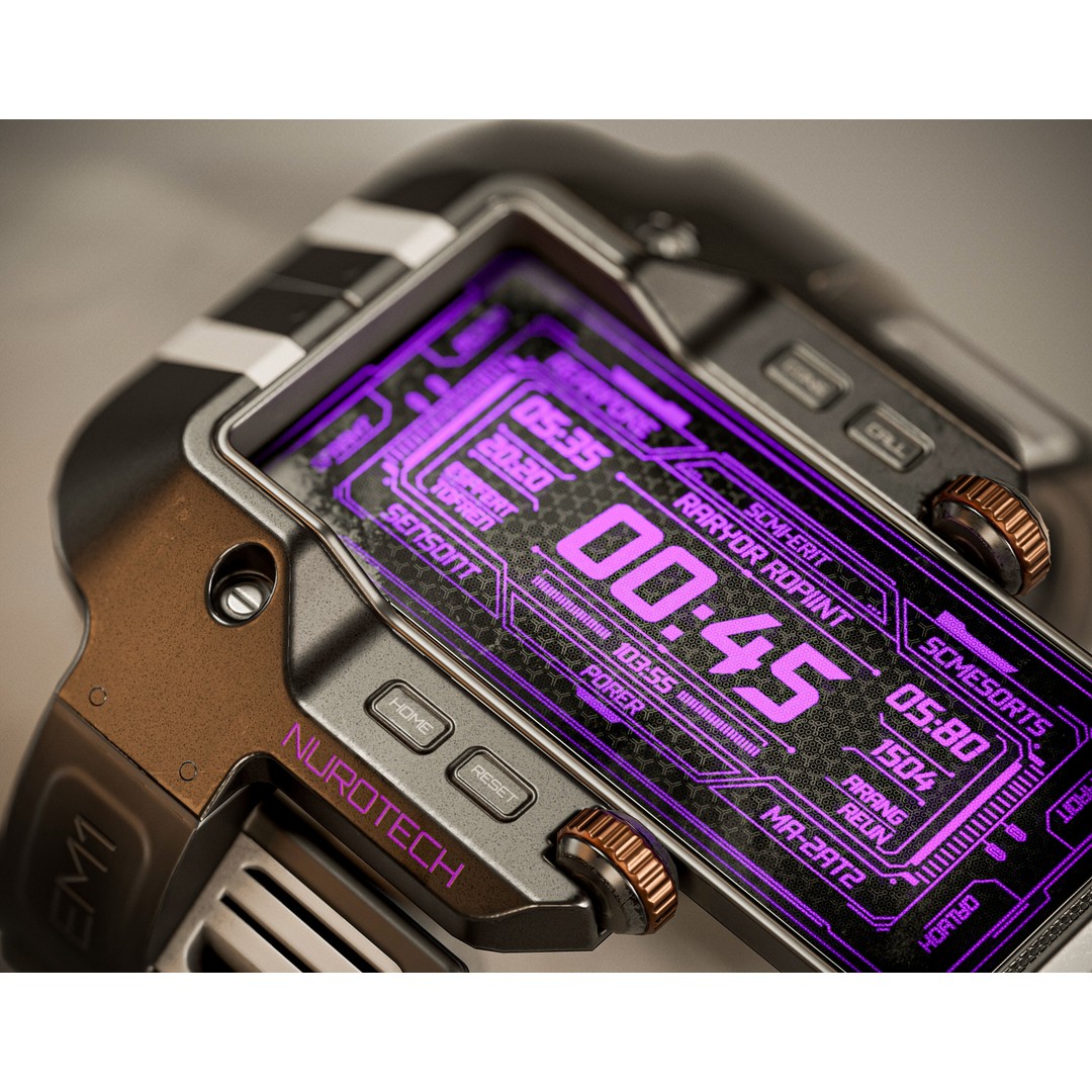 EM1 Watch Concept 3D Model – Low Poly PBR Game Asset, FBX & OBJ - View 8