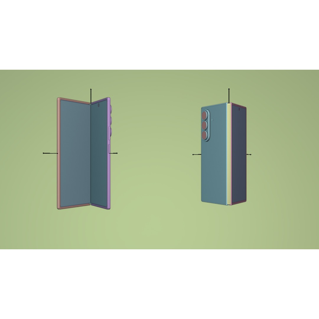 Samsung Galaxy Z Fold 7 3D Model – Rigged PBR Textures, FBX, Blender - View 15