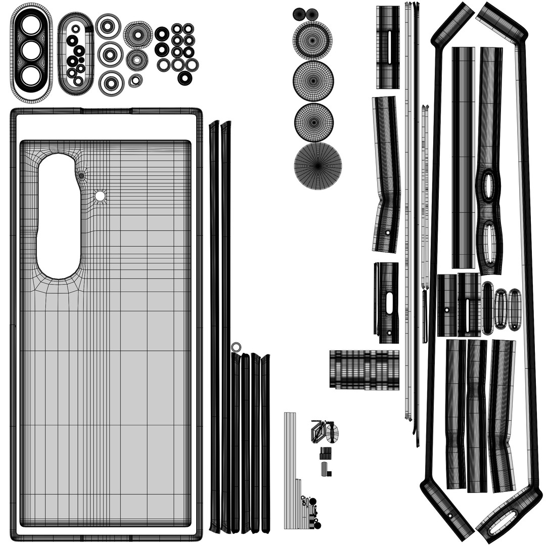 Samsung Galaxy Z Fold 7 3D Model – Rigged PBR Textures, FBX, Blender - View 17