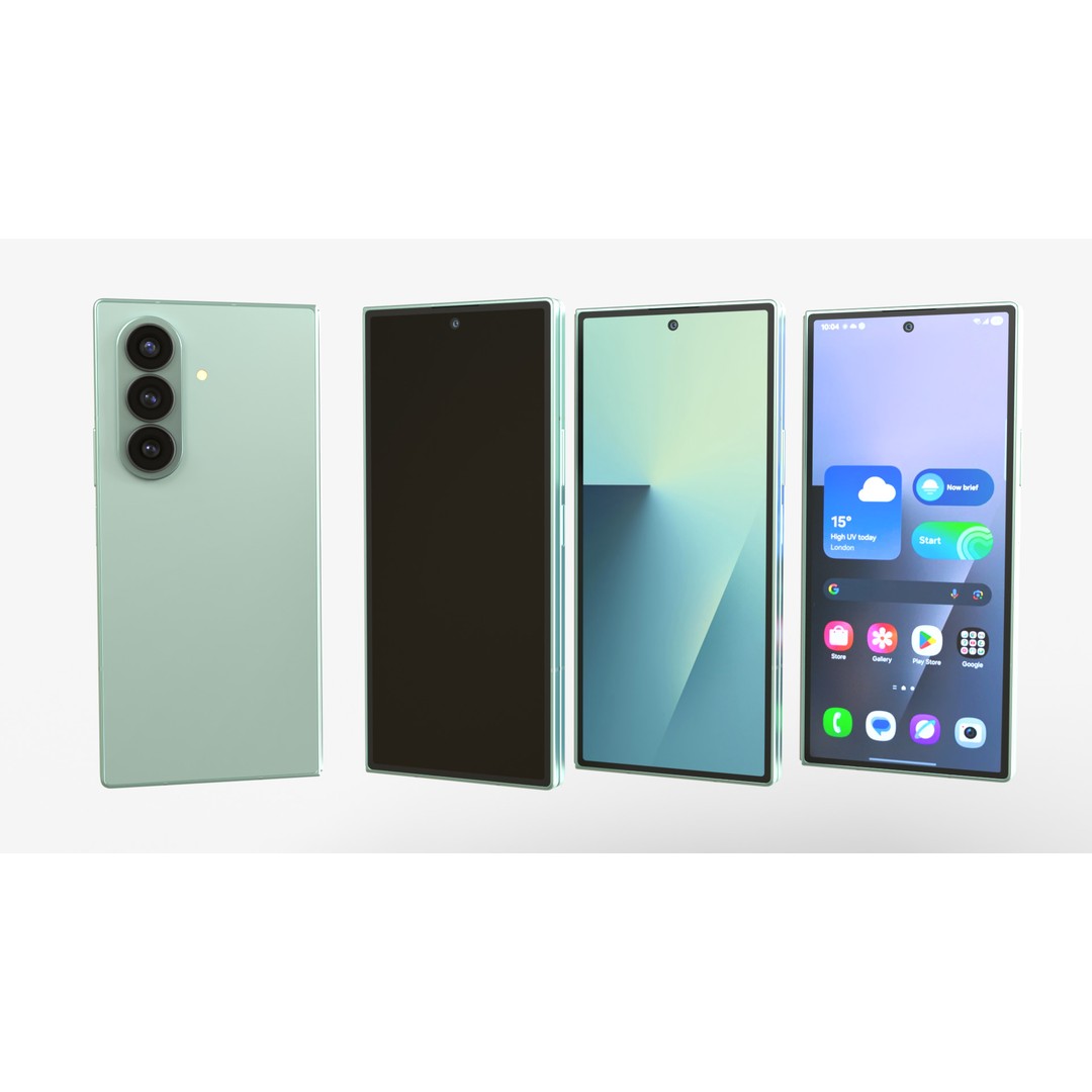 Samsung Galaxy Z Fold 7 3D Model – Rigged PBR Textures, FBX, Blender - View 3