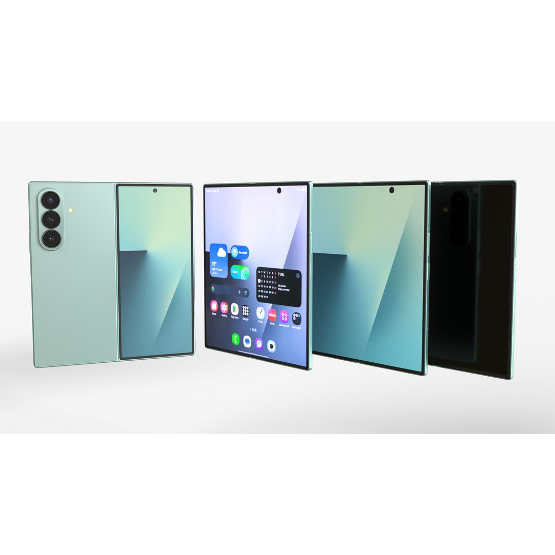 Samsung Galaxy Z Fold 7 3D Model – Rigged PBR Textures, FBX, Blender - View 5