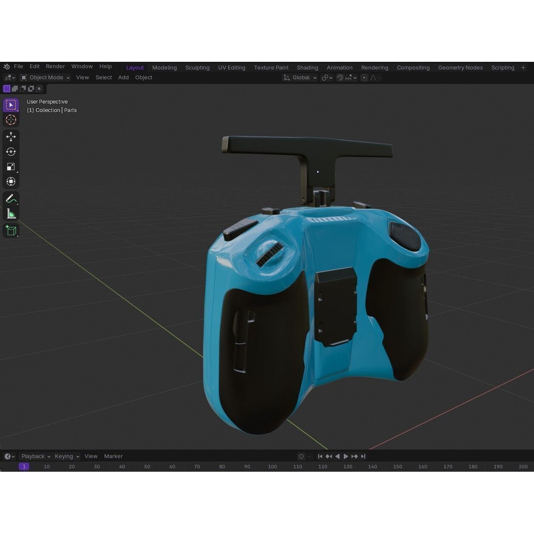 Radio Controller 3D Model – Retro Electronics Asset, FBX & Blender