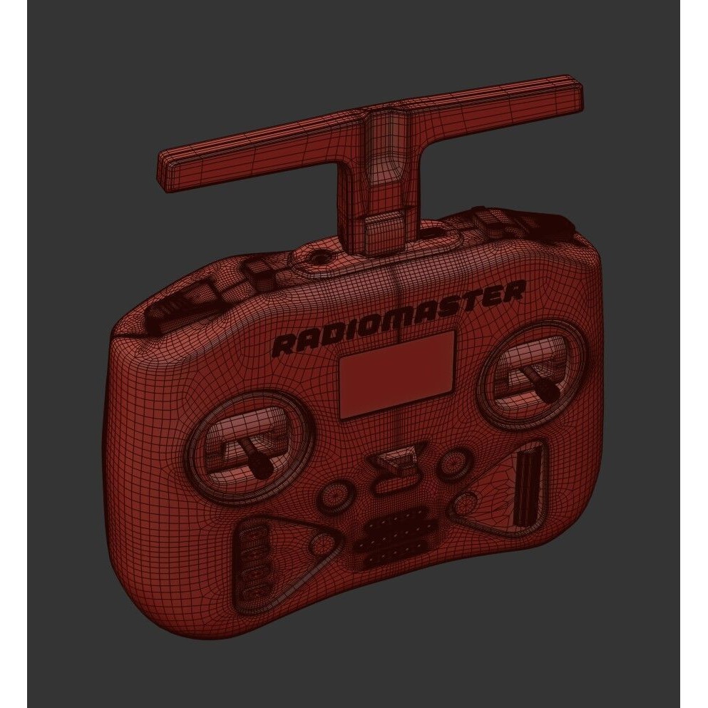 Radio Controller 3D Model – Retro Electronics Asset, FBX & Blender - View 16