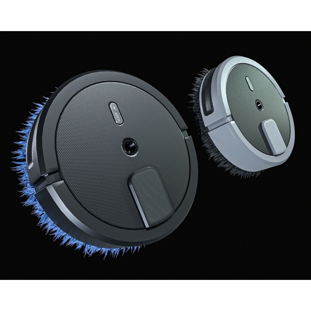 Floor Cleaning Robot 3D Model – Low Poly PBR Game Asset, FBX - View 10