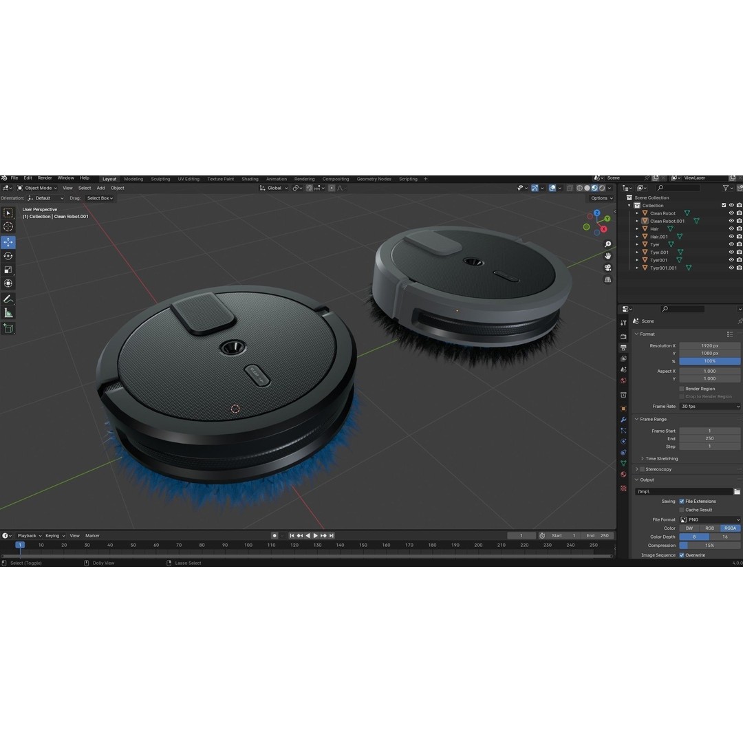 Floor Cleaning Robot 3D Model – Low Poly PBR Game Asset, FBX - View 18