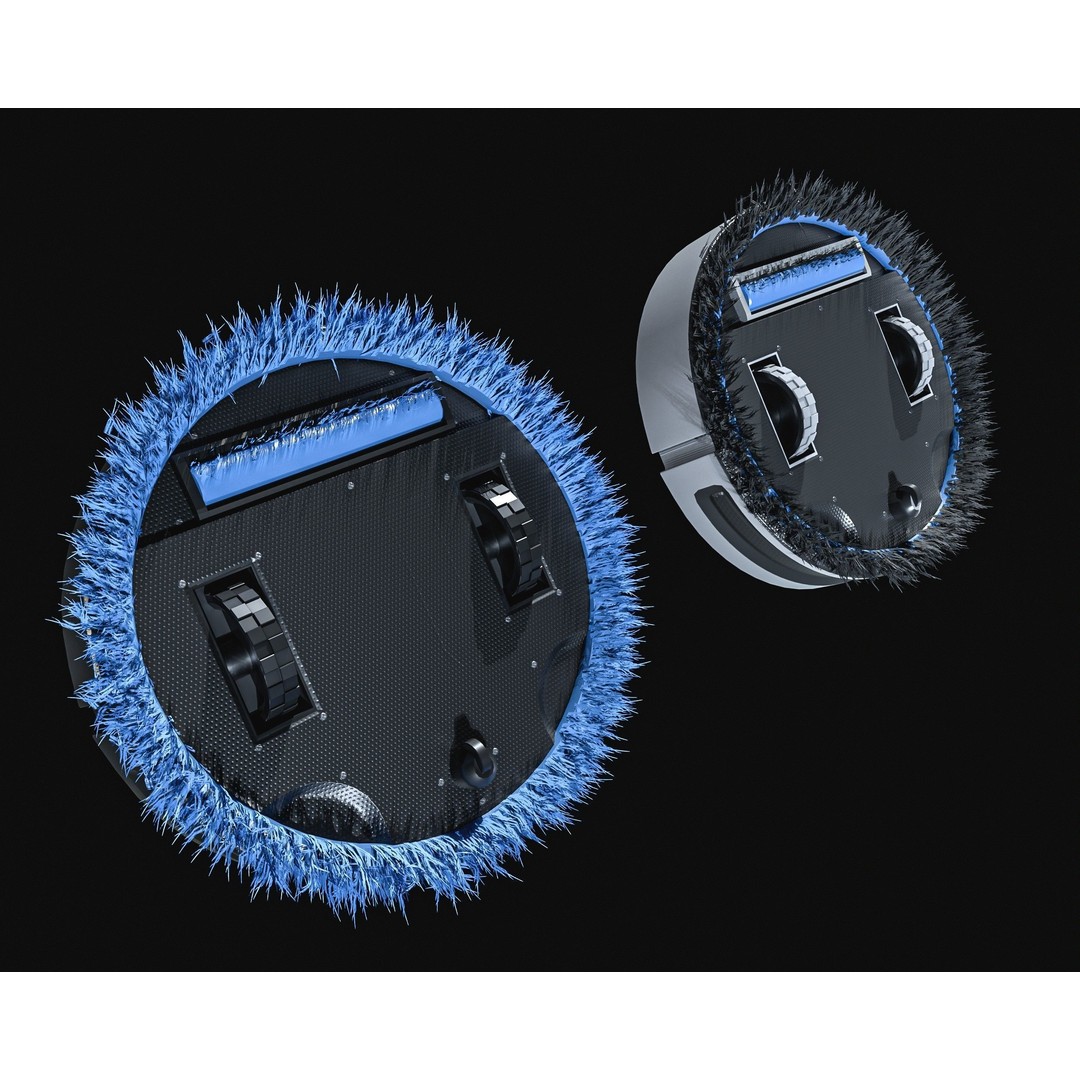 Floor Cleaning Robot 3D Model – Low Poly PBR Game Asset, FBX - View 3