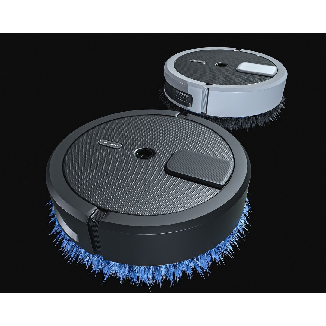 Floor Cleaning Robot 3D Model – Low Poly PBR Game Asset, FBX - View 4