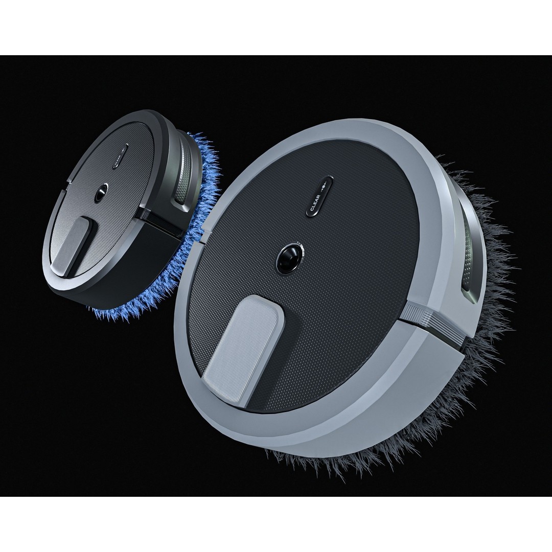 Floor Cleaning Robot 3D Model – Low Poly PBR Game Asset, FBX - View 6