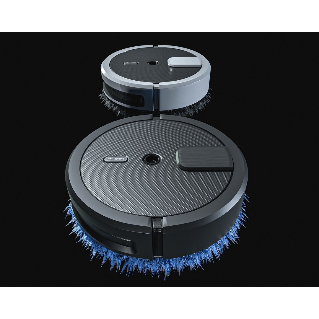 Floor Cleaning Robot 3D Model – Low Poly PBR Game Asset, FBX - View 7