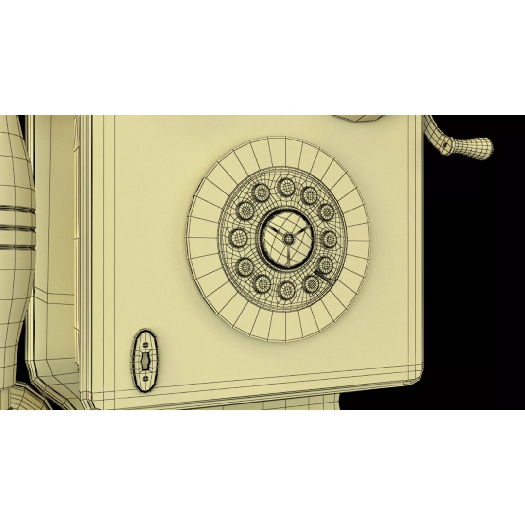 Vintage Rotary Wall Phone 3D Model – High Poly PBR Asset, FBX & OBJ - View 17