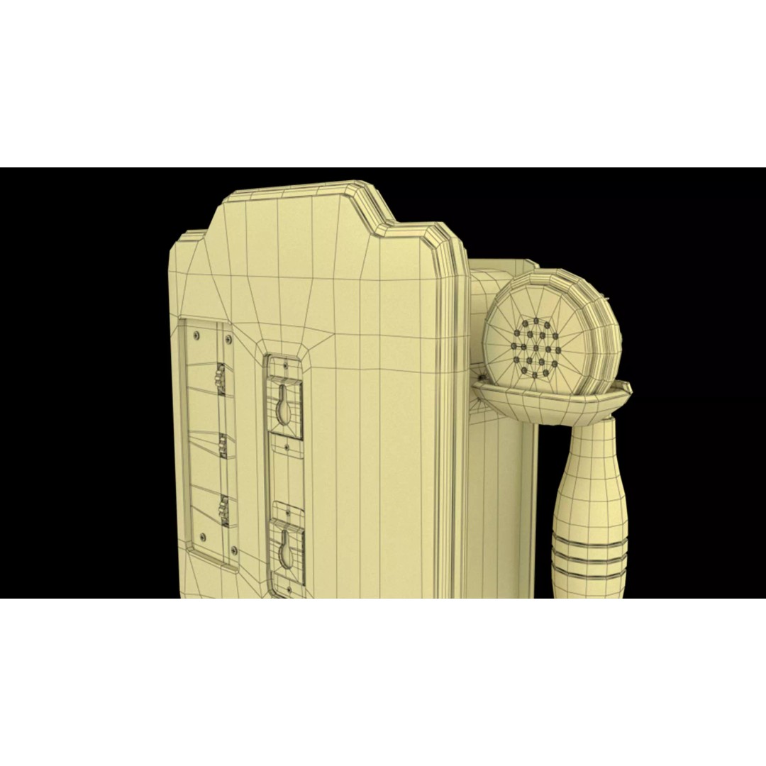 Vintage Rotary Wall Phone 3D Model – High Poly PBR Asset, FBX & OBJ - View 20