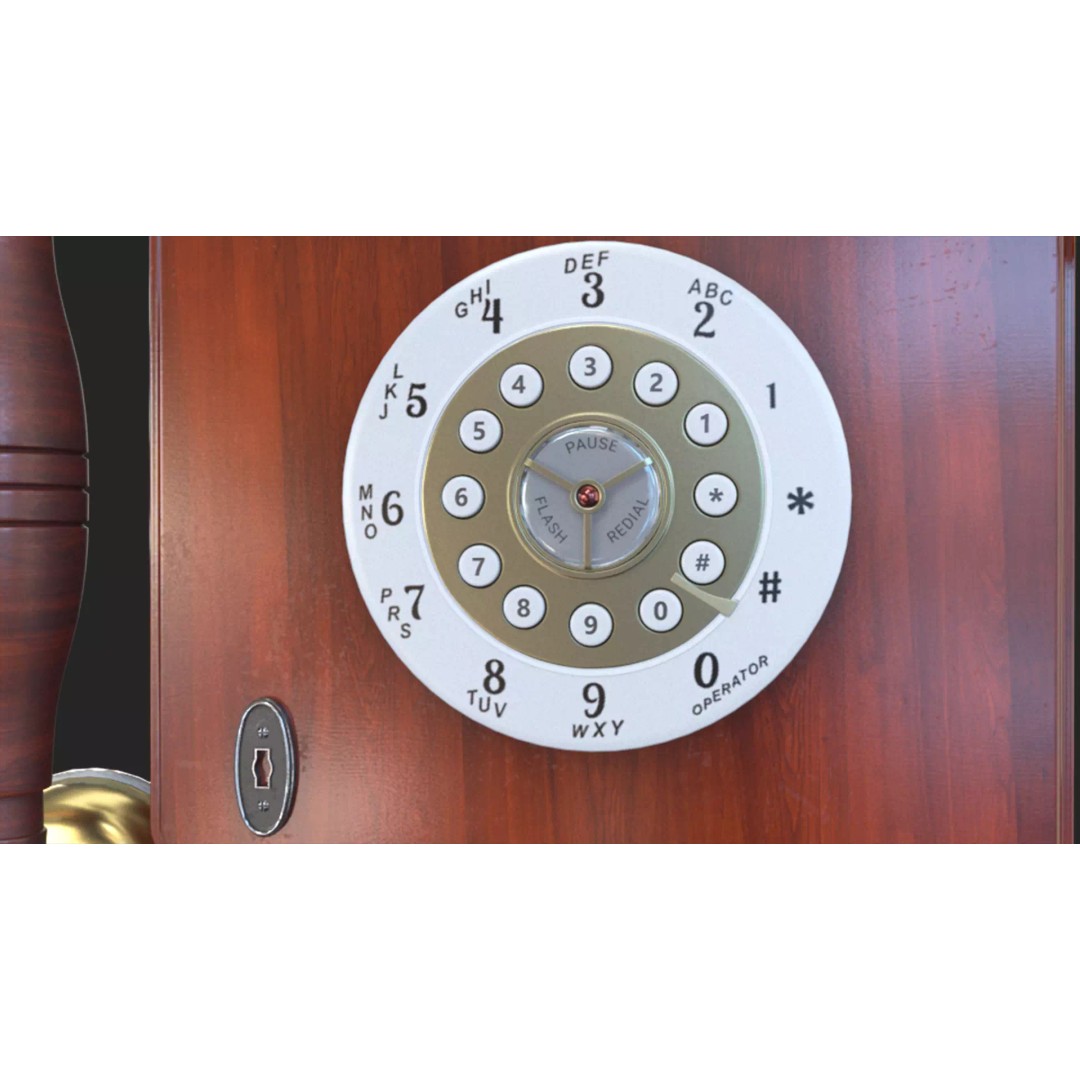 Vintage Rotary Wall Phone 3D Model – High Poly PBR Asset, FBX & OBJ - View 8