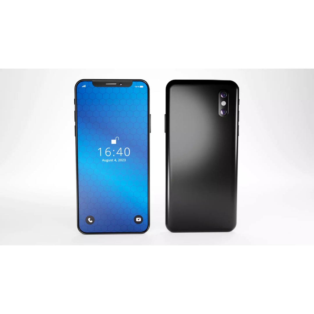 Generic Smartphone 3D Model – Low Poly Game Asset, FBX, OBJ, STL - View 2