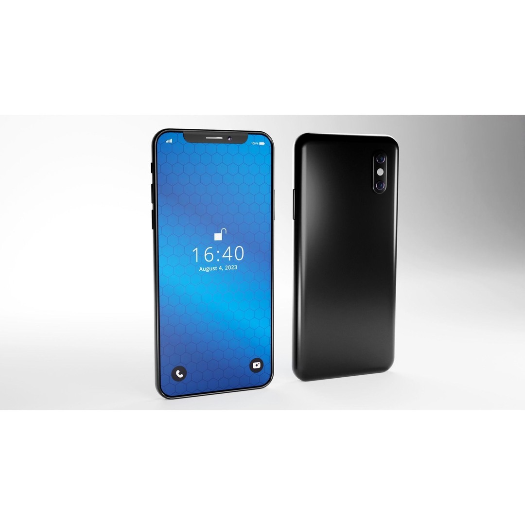 Generic Smartphone 3D Model – Low Poly Game Asset, FBX, OBJ, STL - View 3