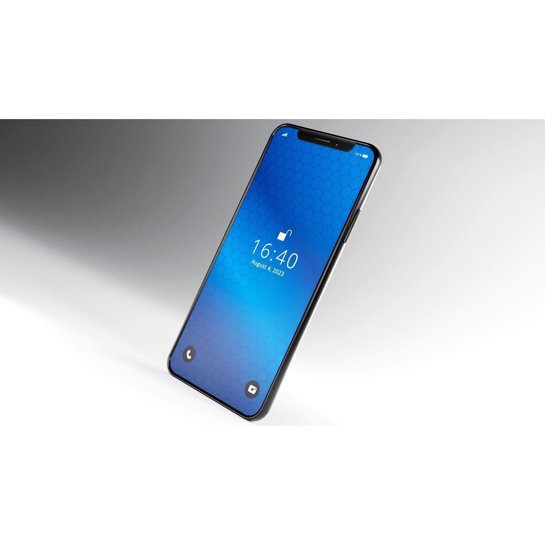 Generic Smartphone 3D Model – Low Poly Game Asset, FBX, OBJ, STL - View 4