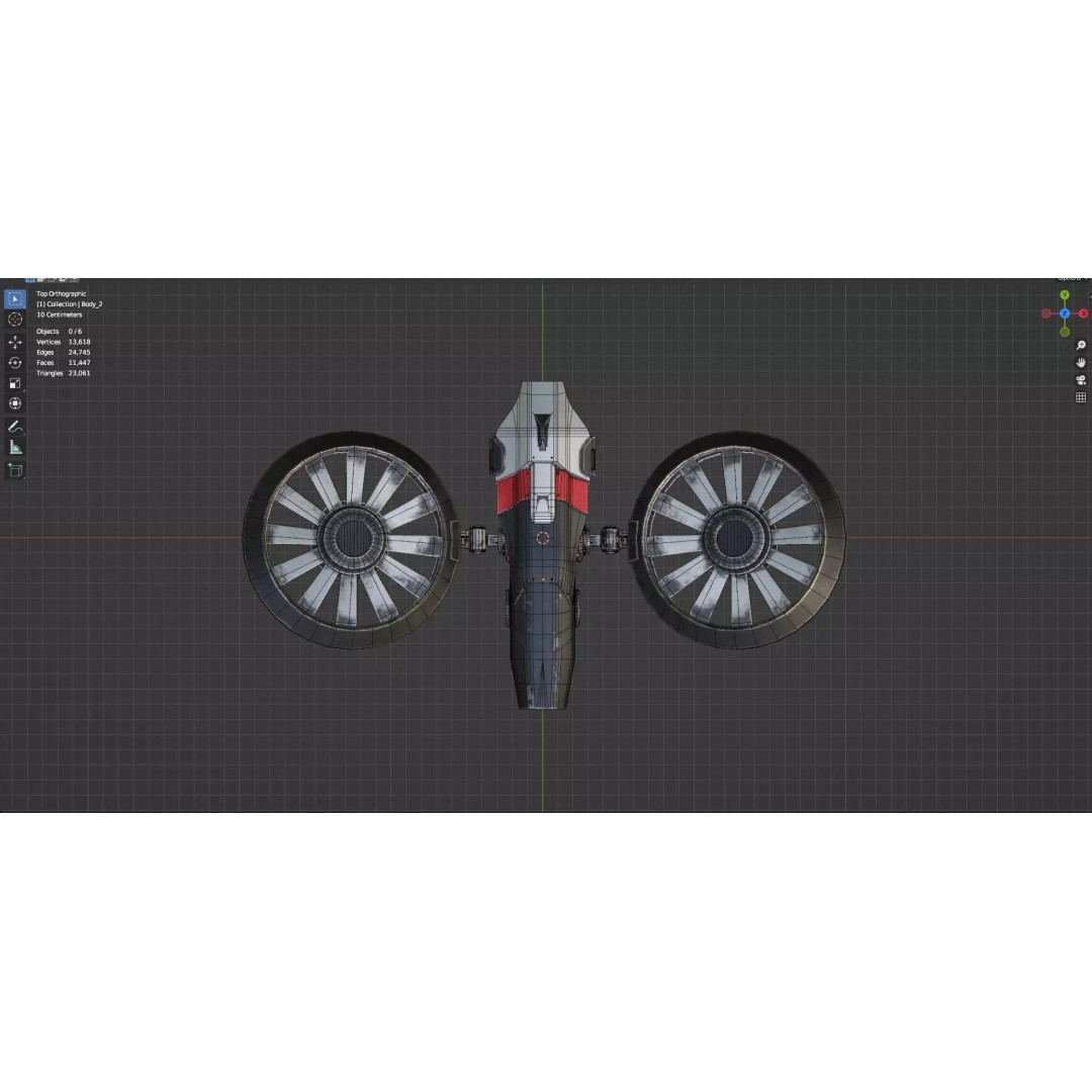 Low Poly Combat Drone 3D Model – Textured Military Asset, FBX, OBJ - View 11