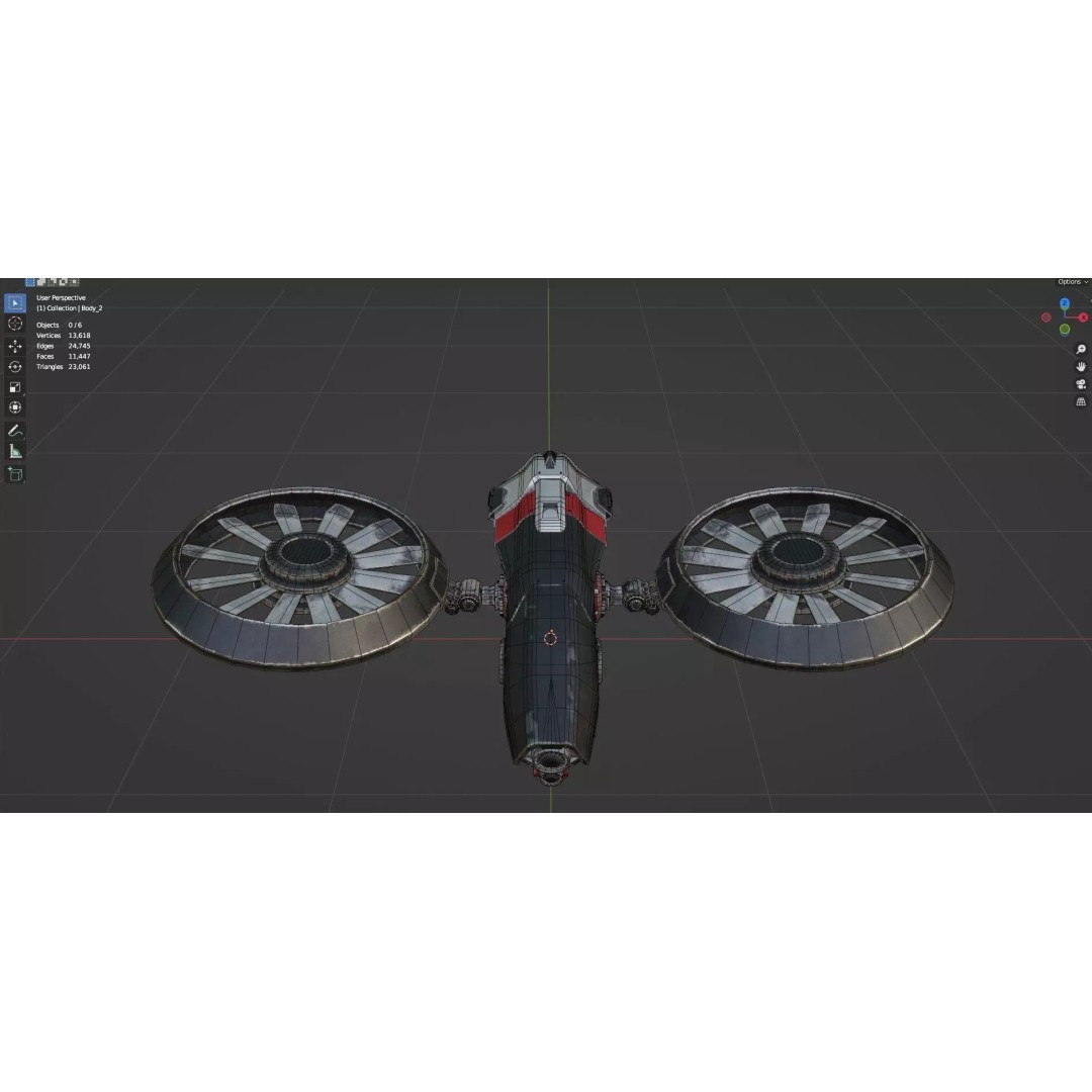 Low Poly Combat Drone 3D Model – Textured Military Asset, FBX, OBJ - View 14