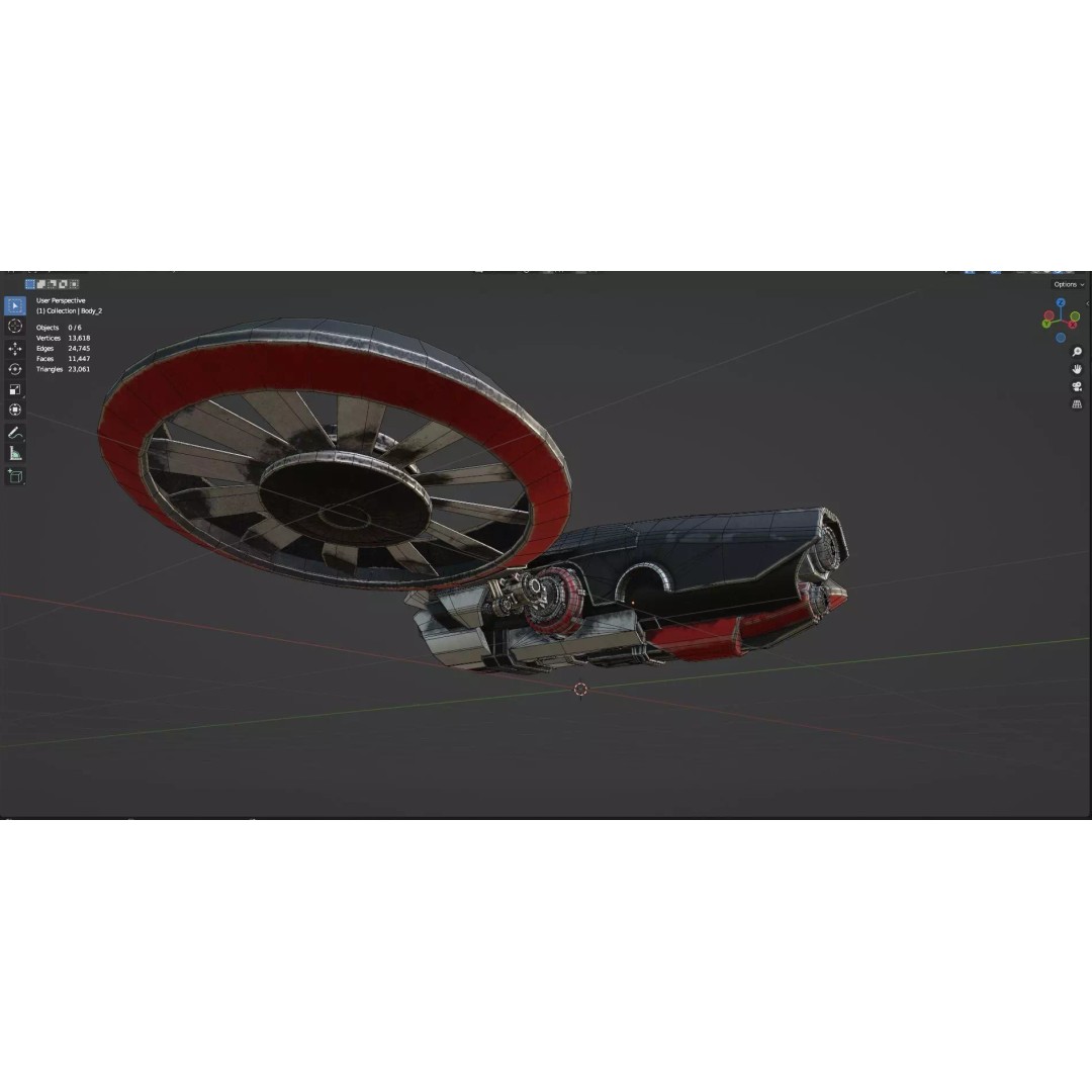 Low Poly Combat Drone 3D Model – Textured Military Asset, FBX, OBJ - View 18