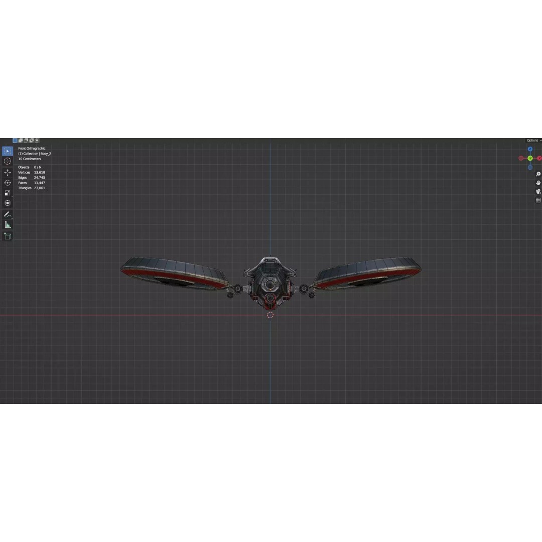 Low Poly Combat Drone 3D Model – Textured Military Asset, FBX, OBJ - View 20