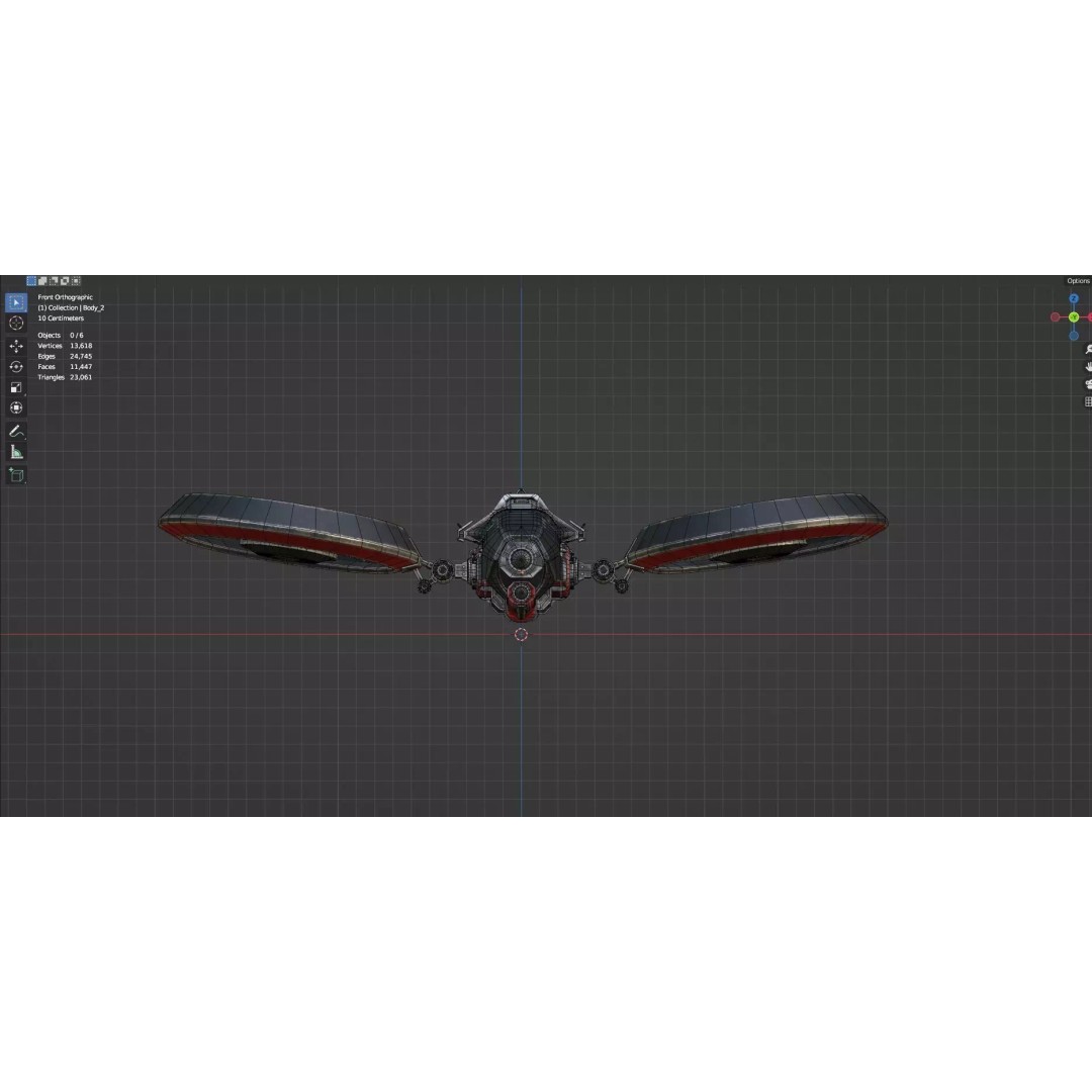 Low Poly Combat Drone 3D Model – Textured Military Asset, FBX, OBJ - View 24