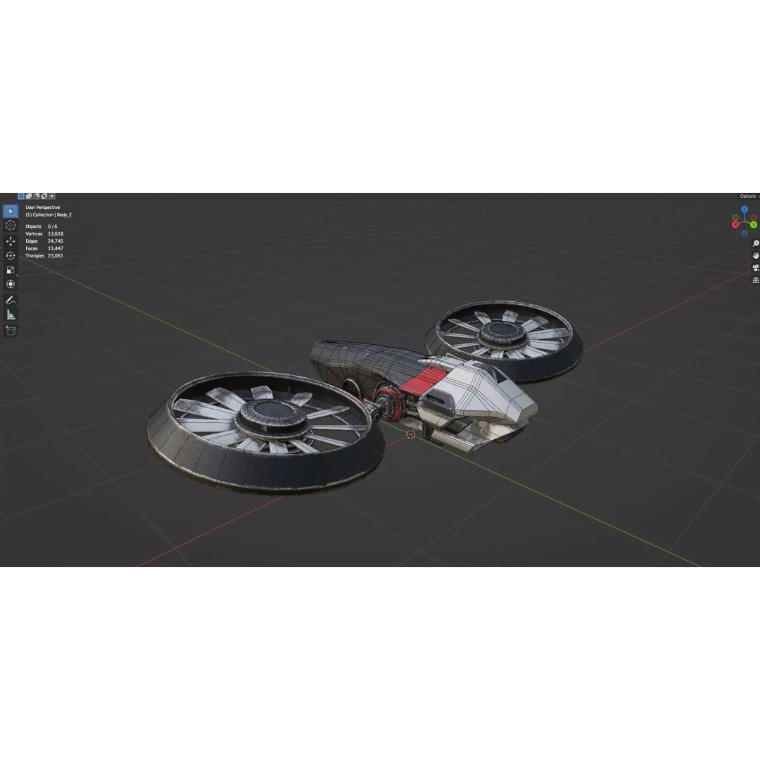 Low Poly Combat Drone 3D Model – Textured Military Asset, FBX, OBJ - View 26