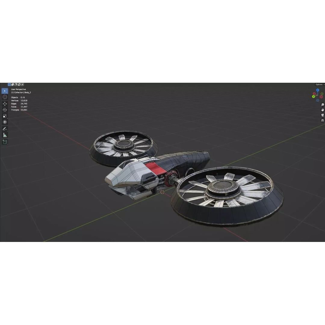 Low Poly Combat Drone 3D Model – Textured Military Asset, FBX, OBJ - View 27