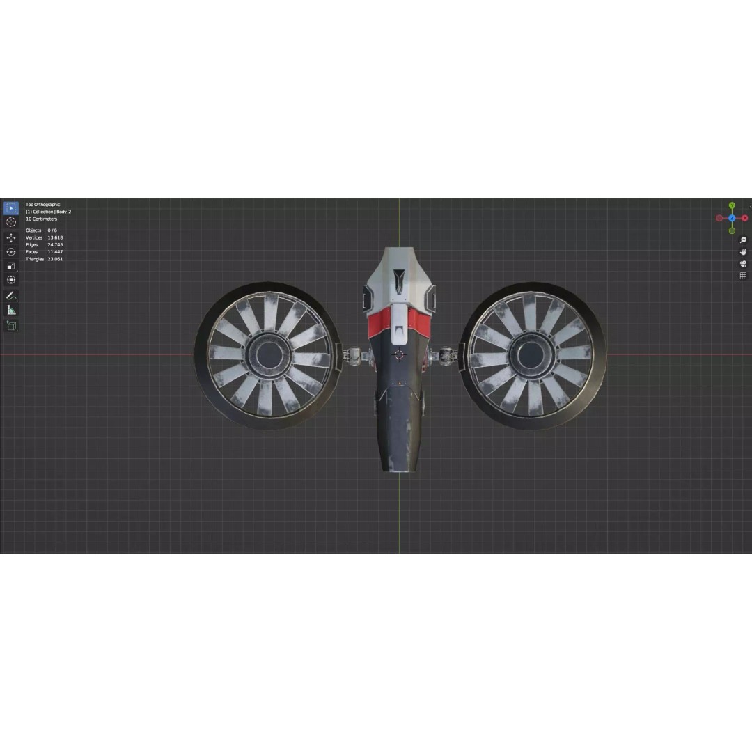 Low Poly Combat Drone 3D Model – Textured Military Asset, FBX, OBJ - View 29