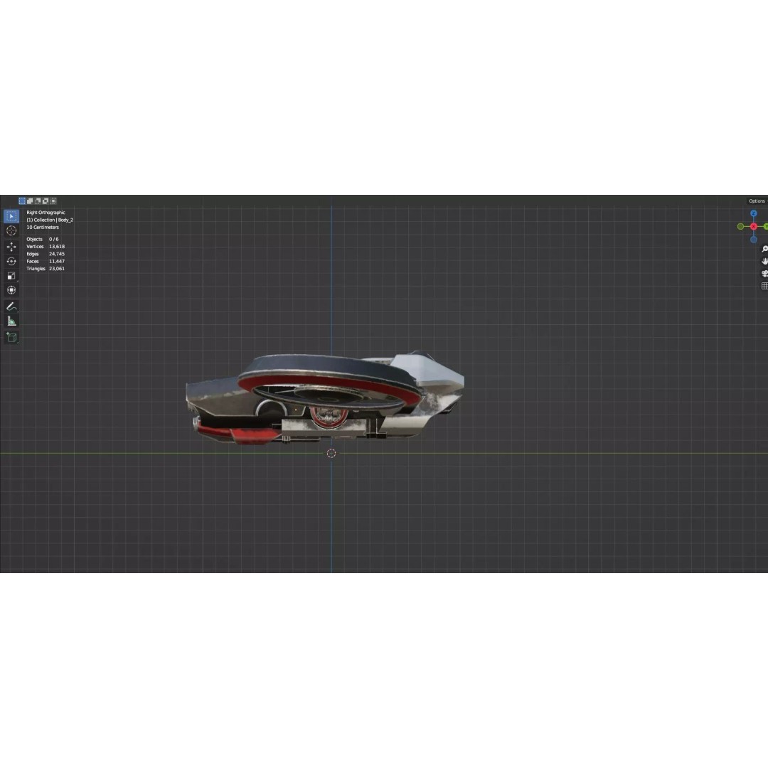 Low Poly Combat Drone 3D Model – Textured Military Asset, FBX, OBJ - View 31