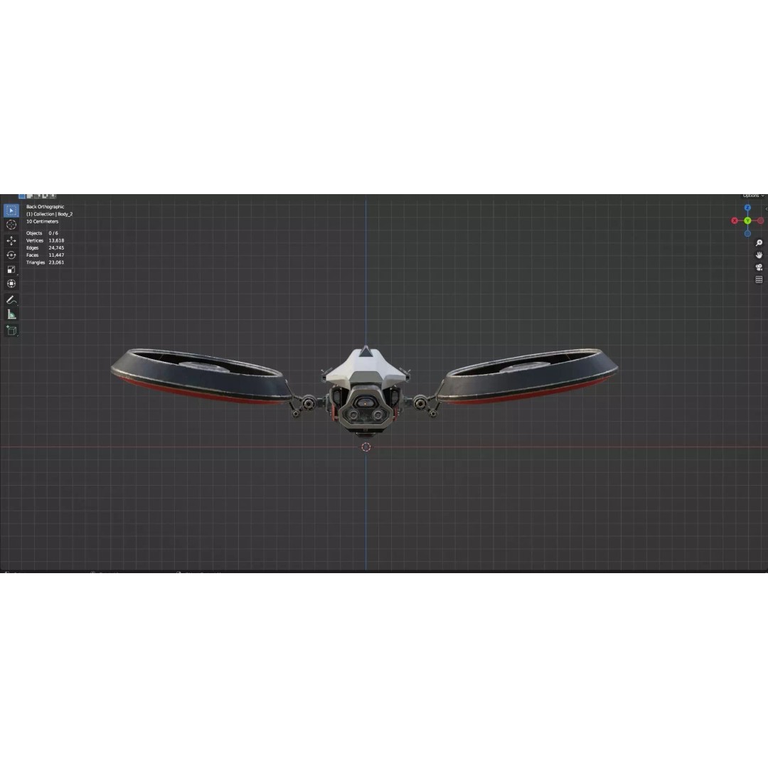 Low Poly Combat Drone 3D Model – Textured Military Asset, FBX, OBJ - View 32