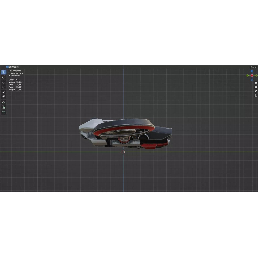 Low Poly Combat Drone 3D Model – Textured Military Asset, FBX, OBJ - View 33