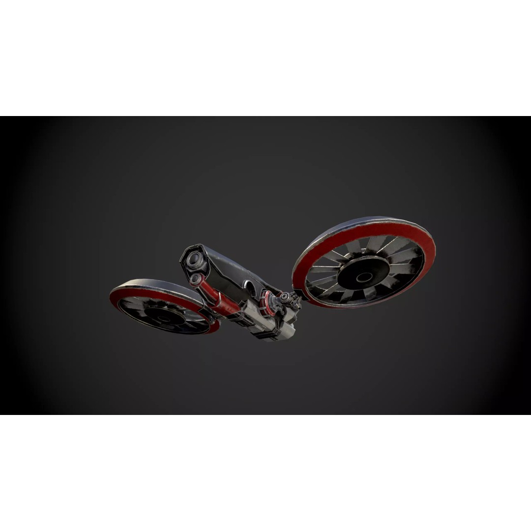Low Poly Combat Drone 3D Model – Textured Military Asset, FBX, OBJ - View 8