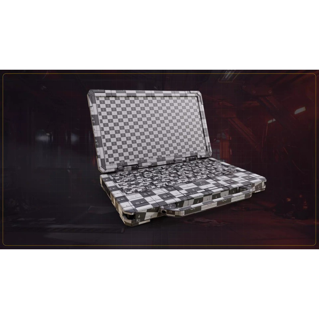 Tactical Laptop 3D Model – Low Poly Game Asset, FBX & OBJ Formats - View 19