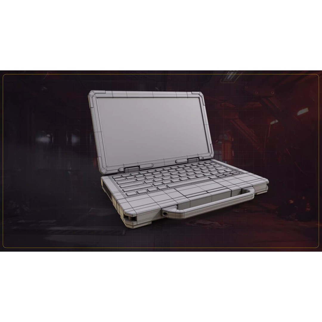 Tactical Laptop 3D Model – Low Poly Game Asset, FBX & OBJ Formats - View 21