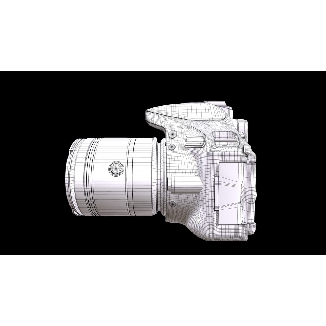 Nikon D5600 3D Model – Low Poly DSLR Camera, FBX & OBJ Formats - View 12