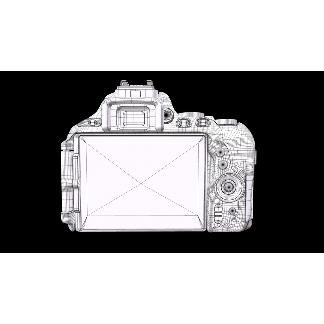 Nikon D5600 3D Model – Low Poly DSLR Camera, FBX & OBJ Formats - View 13