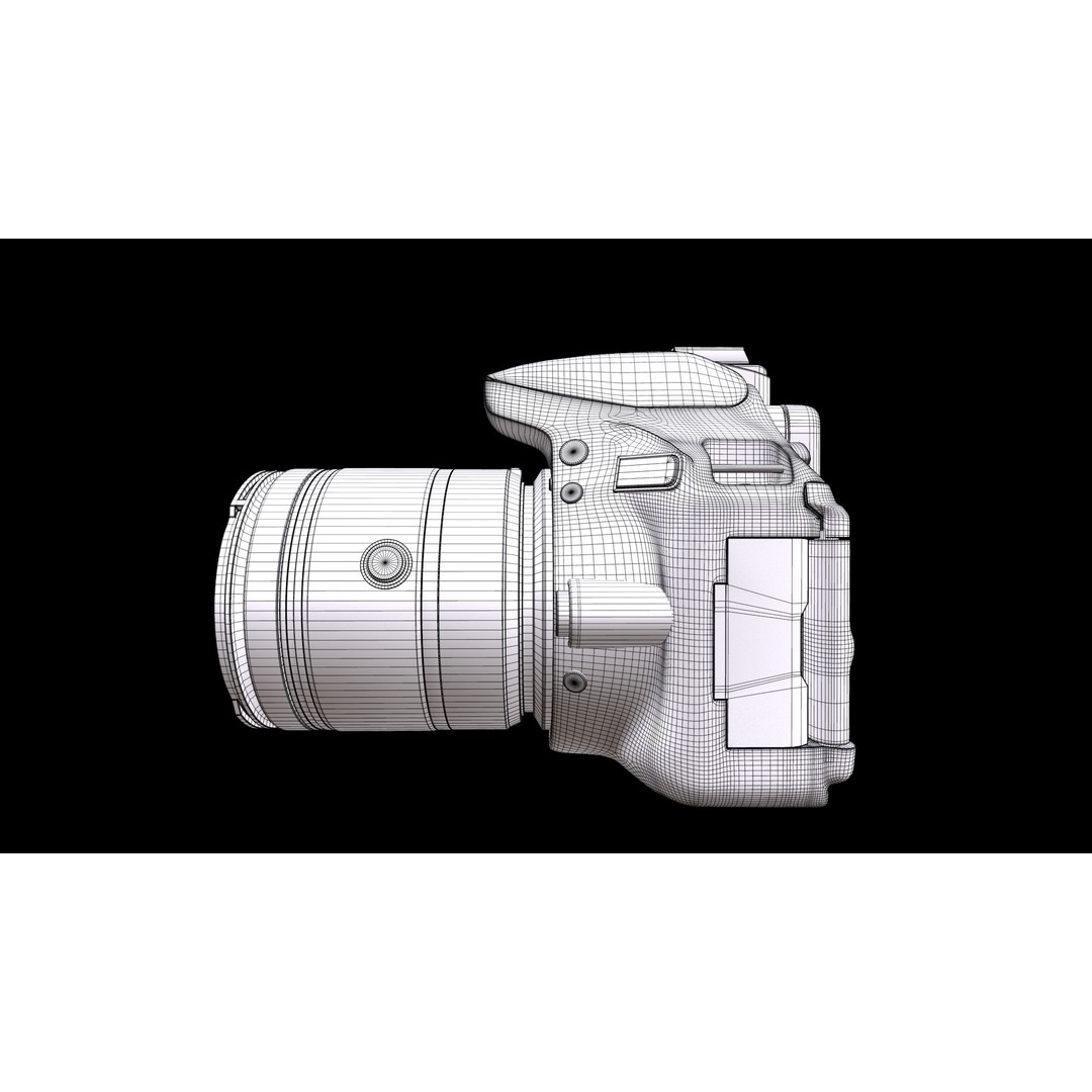 Nikon D5600 3D Model – Low Poly DSLR Camera, FBX & OBJ Formats - View 15