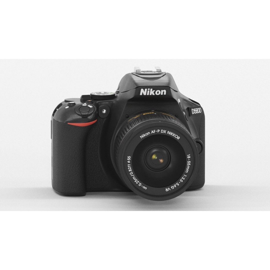 Nikon D5600 3D Model – Low Poly DSLR Camera, FBX & OBJ Formats - View 3