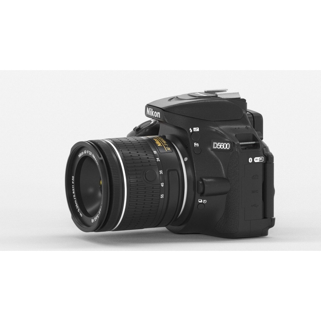 Nikon D5600 3D Model – Low Poly DSLR Camera, FBX & OBJ Formats - View 8