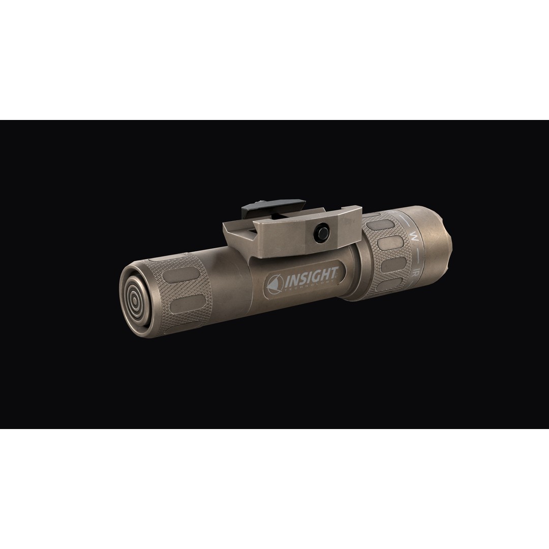 Insight WMX200 Tactical Weapon Light 3D Model – Low Poly Game Asset, FBX - View 10
