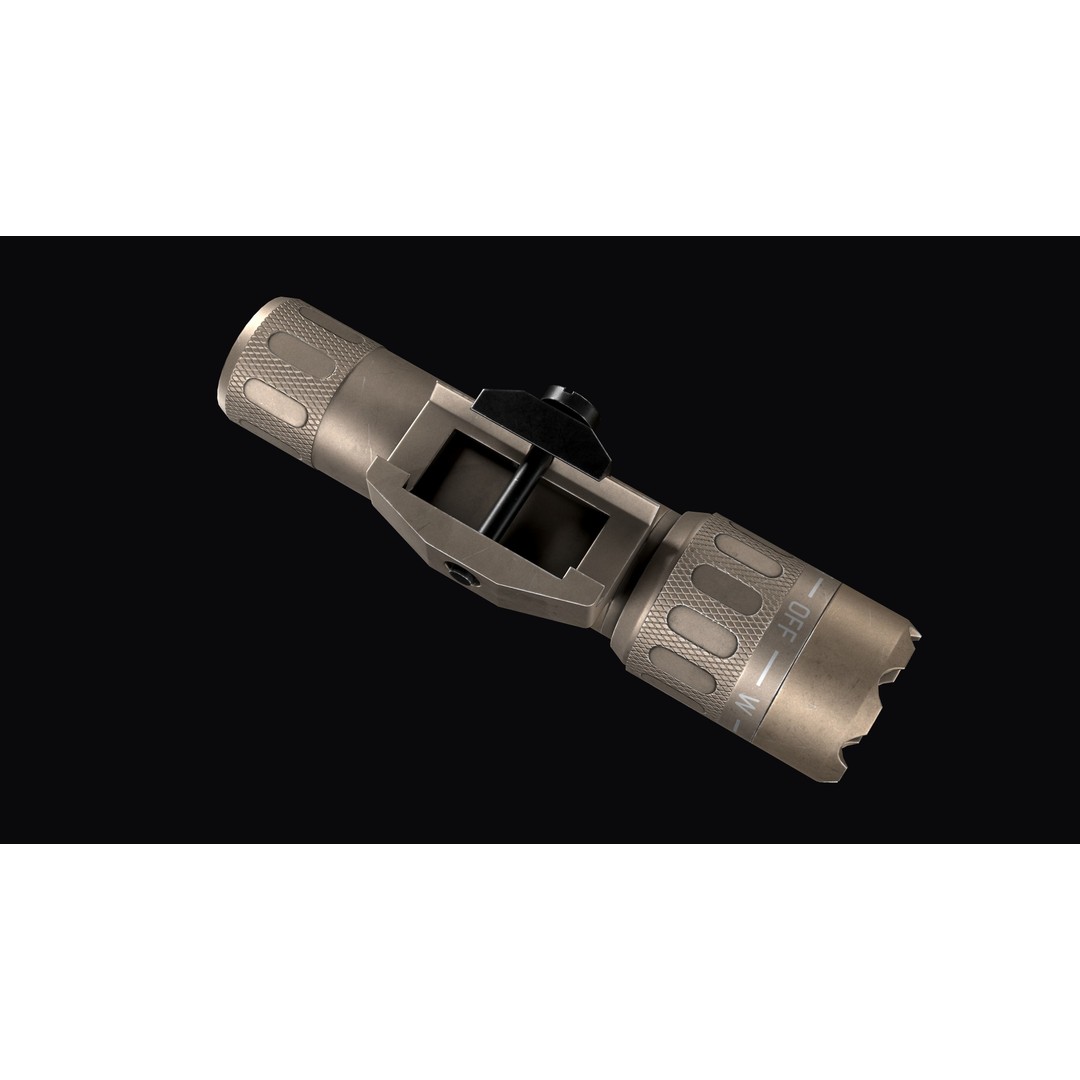 Insight WMX200 Tactical Weapon Light 3D Model – Low Poly Game Asset, FBX - View 11