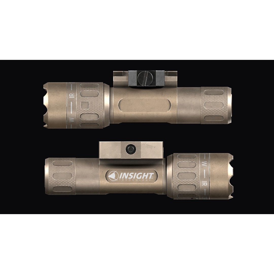 Insight WMX200 Tactical Weapon Light 3D Model – Low Poly Game Asset, FBX - View 14