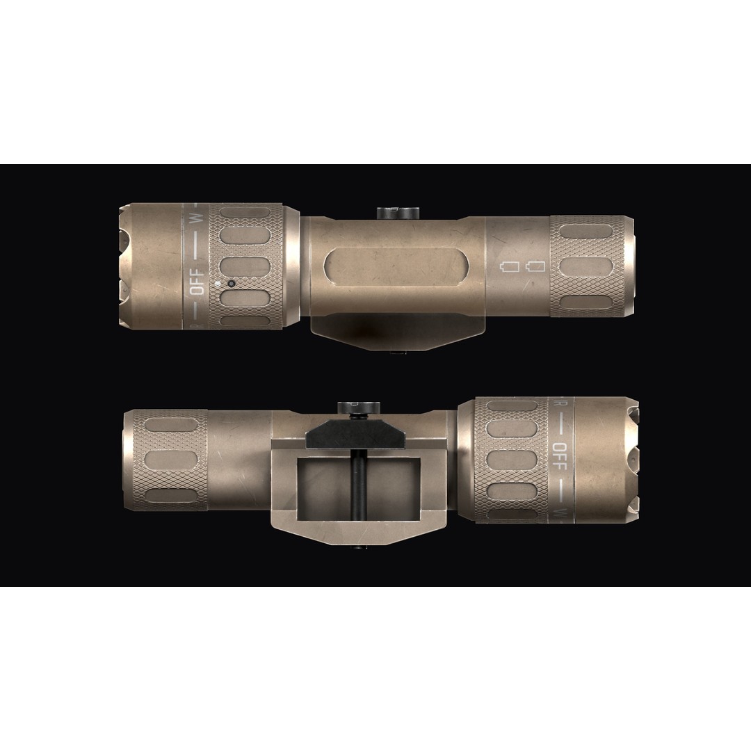 Insight WMX200 Tactical Weapon Light 3D Model – Low Poly Game Asset, FBX - View 15