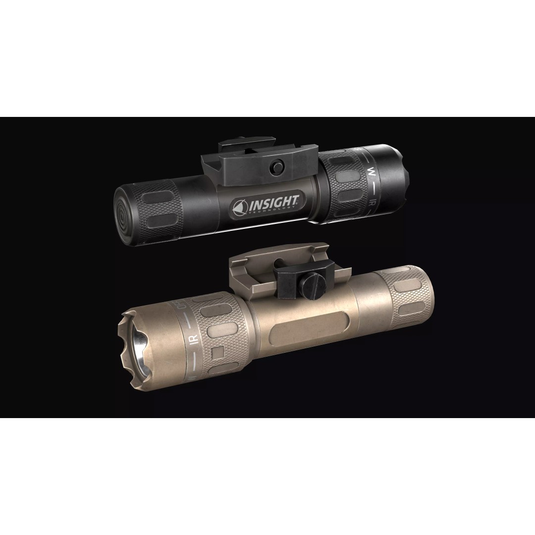 Insight WMX200 Tactical Weapon Light 3D Model – Low Poly Game Asset, FBX - View 2