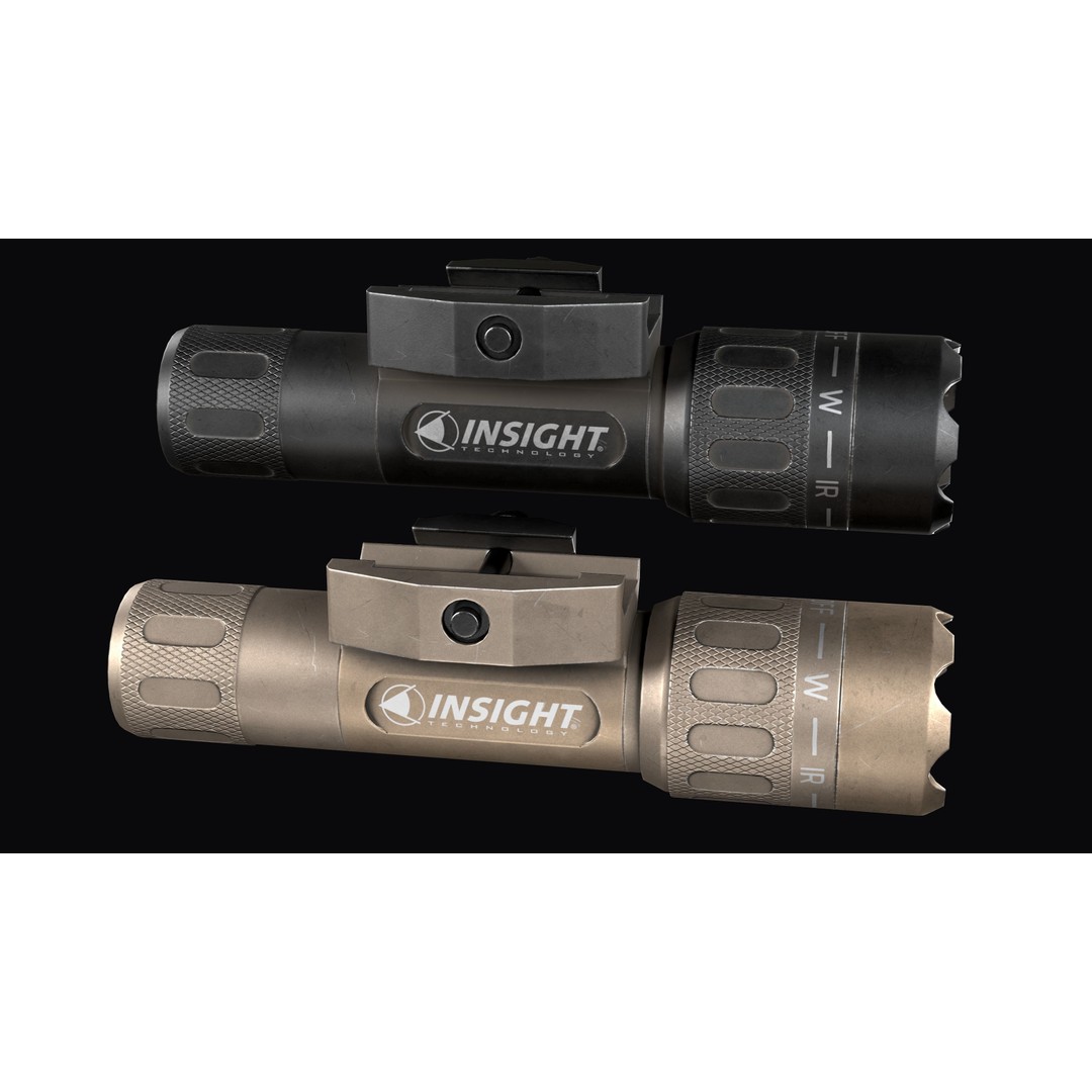 Insight WMX200 Tactical Weapon Light 3D Model – Low Poly Game Asset, FBX - View 3