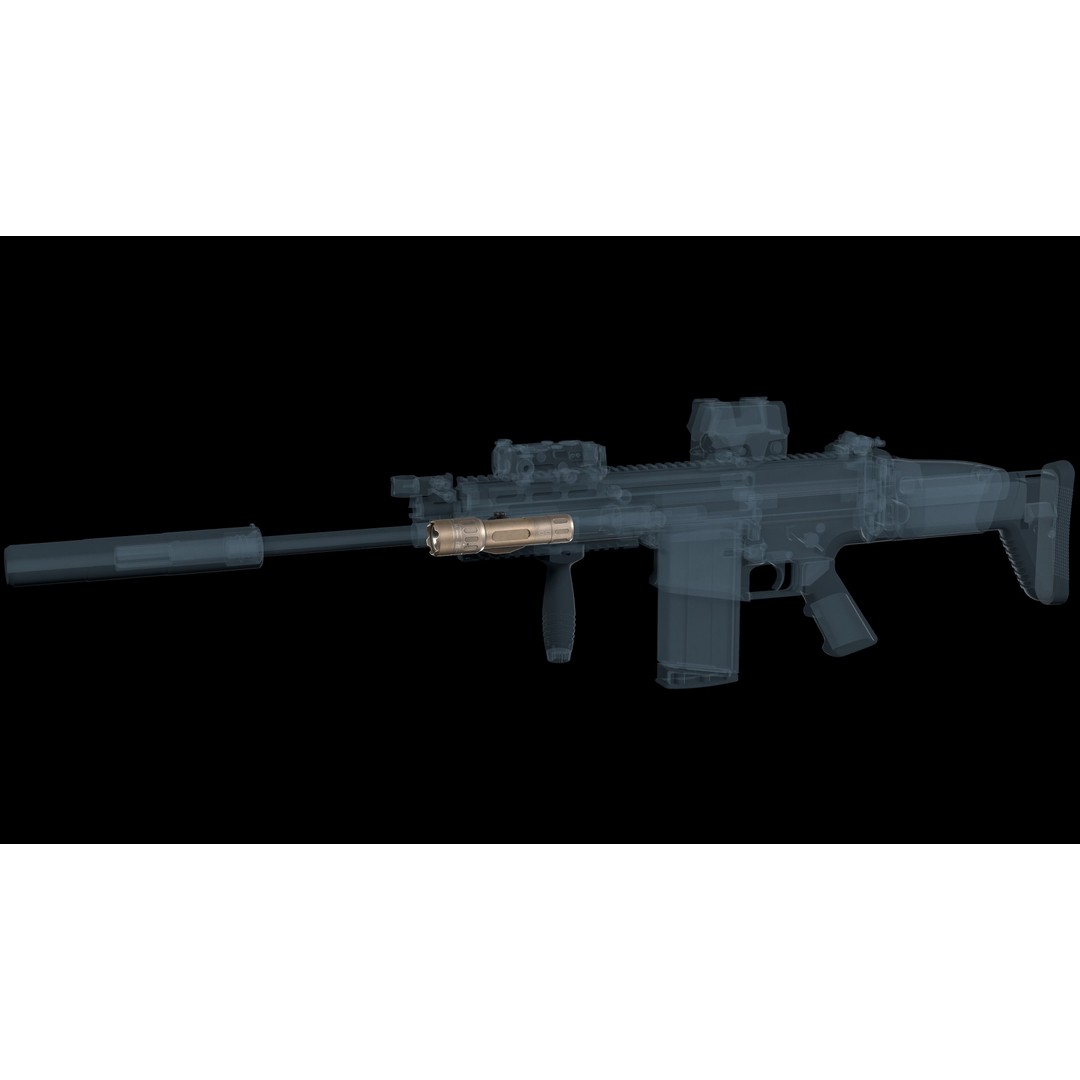 Insight WMX200 Tactical Weapon Light 3D Model – Low Poly Game Asset, FBX - View 4